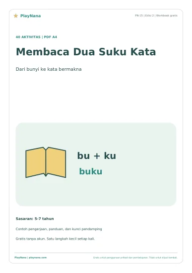 Sampul Membaca Dua Suku Kata, PlayNana edisi 2